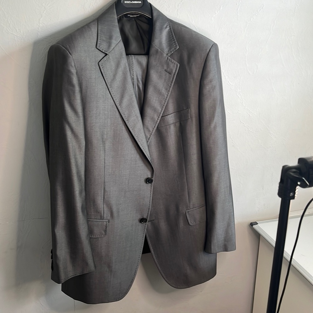 Dolce & Gabbana Gray Silk/Wool Blend Suit Italian Size 54